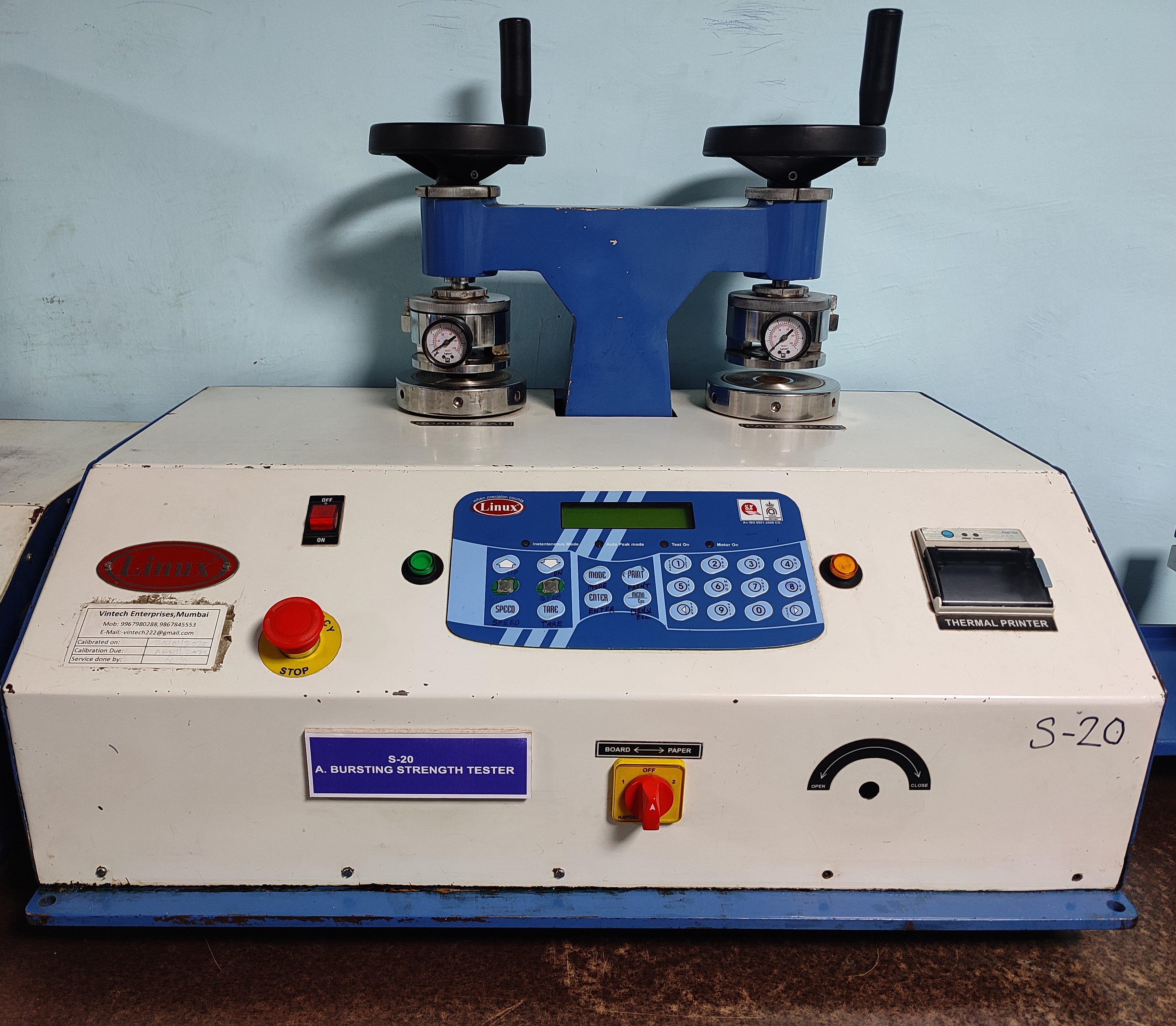 Bursting Strength Tester